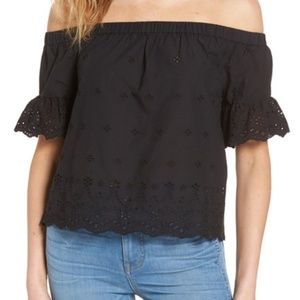 Madewell Off the Shoulder Eyelet Blouse, NWT